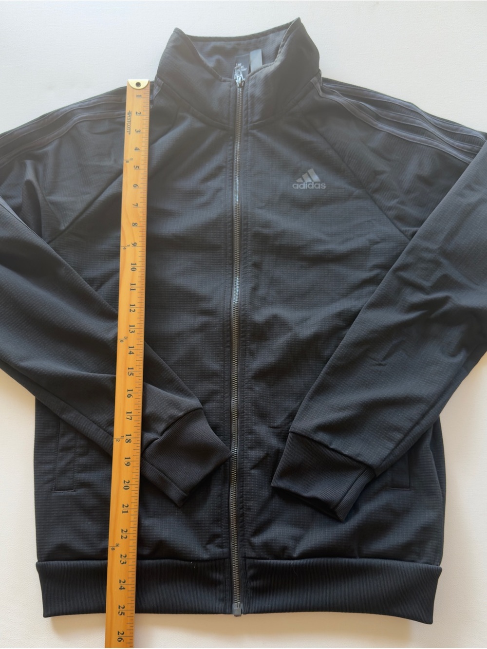 EUC Adidas Men's DayReady Black Full-Zip Track Jacket Heavy Weight Size Small - Picture 2 of 8